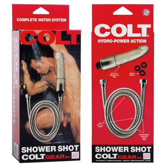 Colt - Shower Shot - Anaal Douche Opzetstuk met Dildo  - Zilver