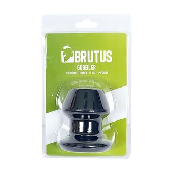 Brutus - Gobbler - Silicone Tunnel Plug - Buttplug - Siliconen - Zwart - Maat M