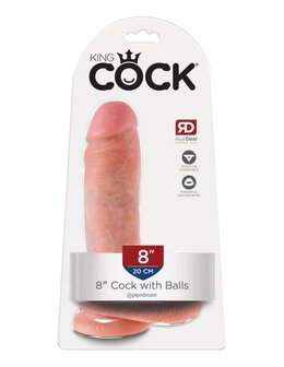 Pipedream - King Cock - Dildo met Balzak - 20,5 cm - Lichte Huidskleur