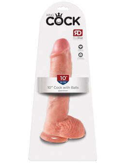 Pipedream - King Cock - Dildo met Balzak - 25,5 cm - Lichte Huidskleur