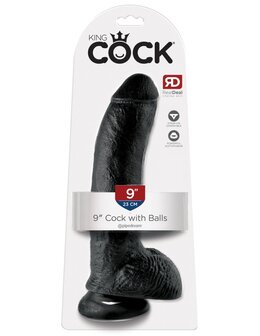 Pipedream - King Cock - Dildo met Balzak - 23 cm - Zwart