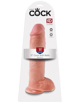 Pipedream - King Cock - Dildo met Balzak - 28 cm - Lichte Huidskleur