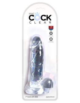 Pipedream - King Cock - Dildo met Balzak - 18 cm - Transparant