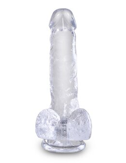 Pipedream - King Cock - Dildo met Balzak - 15 cm - Transparant