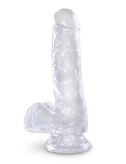 Pipedream - King Cock - Dildo met Balzak - 15 cm - Transparant