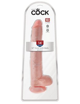 Pipedream - King Cock - Dildo met Balzak - 35,5 cm - Lichte Huidskleur