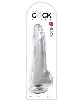 Pipedream - King Cock - Dildo met Balzak - 25,5 cm - Transparant