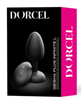 Dorcel - Vibrerende Geisha Infinite Buttplug met Bewegende Metalen Kogel - Zwart - Maat L