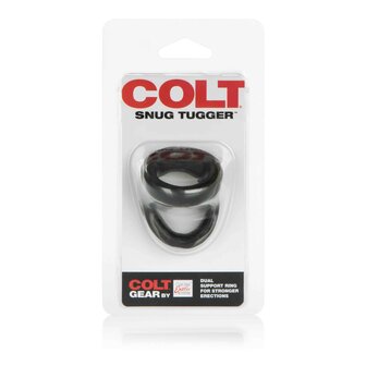 Colt - Snug Tugger - Dubbele Cockring met Scrotumsteun - Zwart