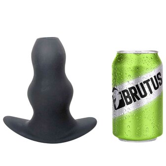 Brutus - Buttplug - Holle Buttplug - Ergo Bum - Silicone Tunnel Plug - Zwart - Maat XL