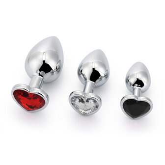 Brutus - Buttplug - Set met Aluminium Buttplugs met kristal