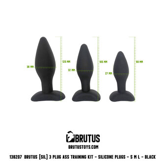 Brutus - Buttplug Set - Siliconen Anaal Pluggen - 3 stuks - Ass Plug Training Kit 3 Pcs.