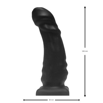 Brutus - Bum Buddy - Janus - Anaal Dildo - Siliconen - Zwart - Maat XL