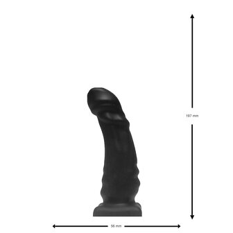 Brutus - Bum Buddy - Janus - Anaal Dildo - Siliconen - Zwart - Maat M