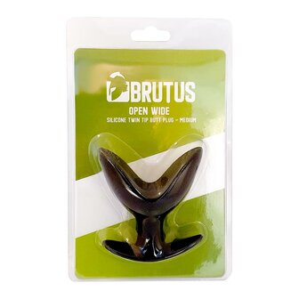 Brutus -  Open Wide - Anker Buttplug - Silicone Twin Tip Buttplug - Zwart - Maat M