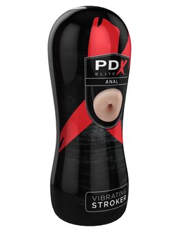 Pipedream - PDX Elite Vibrerende Anal Stroker - Lichte Huidskleur/Zwart