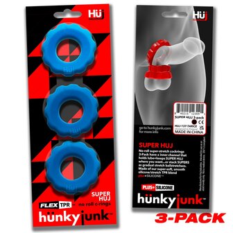 H&uuml;nkyjunk - Super Huj - 3 stuks - Cockrings Teal Ice