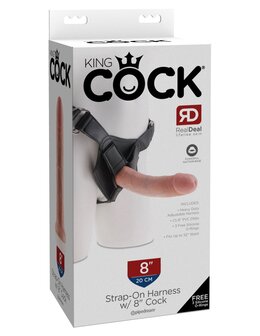 Pipedream - King Cock - Strap on Harness met Dildo - 20,5 cm - Lichte Huidskleur