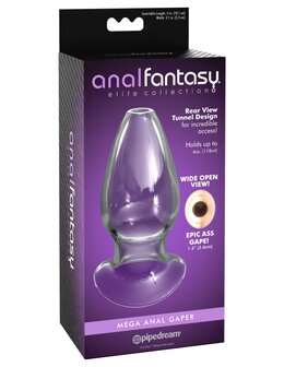 Pipedream - Anal Fantasy Elite Mega Anal Glass Gaper - Holle Glazen Buttplug - Transparant