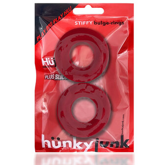 H&uuml;nkyjunk - Stiffy - Cockring - 2 stuks - Cherry Ice