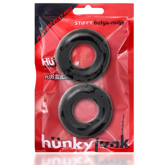 H&uuml;nkyjunk - Stiffy - Cockring - 2 stuks - Tar Ice