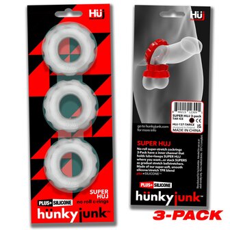 H&uuml;nkyjunk - Super Huj - 3 stuks - Cockringen - Transparant