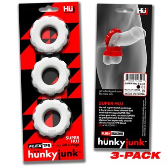 H&uuml;nkyjunk - Super Huj - 3 stuks - Cockringen - Wit