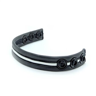 665 - Ball Strap - Cockring - Neoprene Racer Gun Strap - Zwart/Grijs