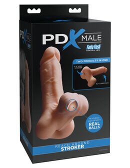 Pipedream - PDX Male Reach Around Stroker - Masturbator en Dildo - 2-in-2 - Lichte Huidskleur