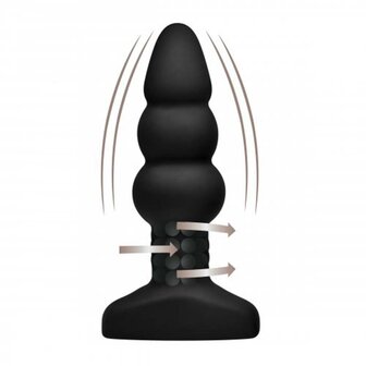 Rimmers - Slim I - Geribbelde Rimming Buttplug met Afstandsbediening - Zwart