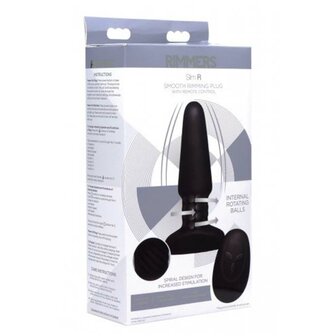 Rimmers - Slim R - Gladde Rimming Buttplug met Afstandsbediening - Zwart