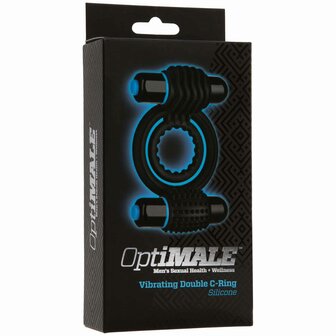 OptiMALE - Vibrerende Double Cockring - Zwart