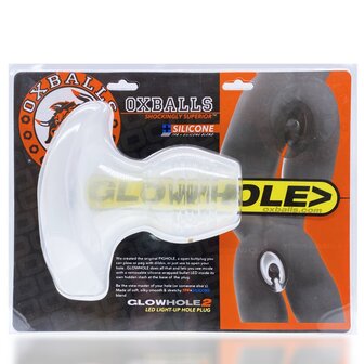 Oxballs - Glowhole-1 Buttplug + LED insert - Small - Transparant