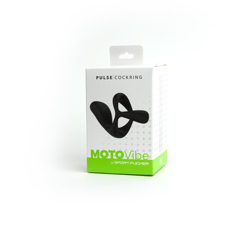 MOTOVibe - Pulse - Vibrerende Cockring met Ball Stretcher en Tickler - Zwart