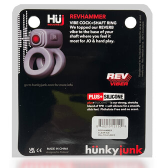 H&uuml;nkyjunk - Revhammer - Vibrerende Cockring en Schachtring - Blauw