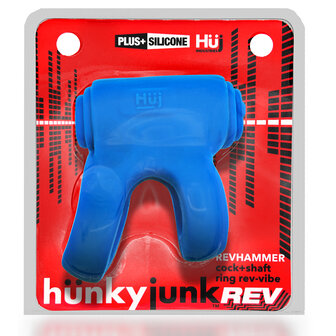 H&uuml;nkyjunk - Revhammer - Vibrerende Cockring en Schachtring - Blauw