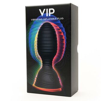 The VIP - Vibrerende Opblaasbare Buttplug - Zwart