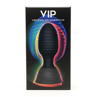 The VIP - Vibrerende Opblaasbare Buttplug - Zwart