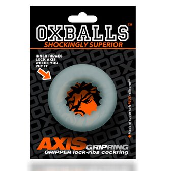 Oxballs - Axis - Ribbed Cockring - Transparant Ice