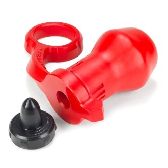 Oxballs - Blaster Asslock - Rood + Stopper - Zwart