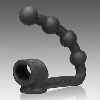 Oxballs - Buttballs - Rekbare Cocksling met Buttplug - Siliconen &amp; TPR - Zwart