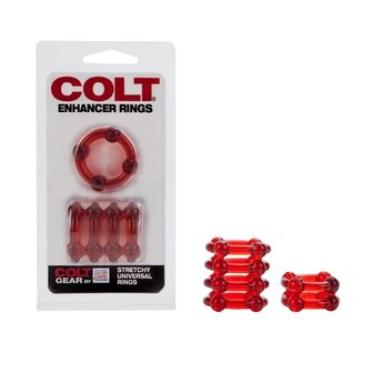 Colt - Enhancer Rings - Rekbare Cockringen Set - Rood