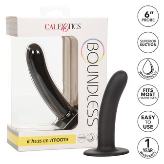 Calexotics - Boundless Smooth - Gladde Strap-on Anaal Plug met Zuignap - Siliconen - Maat M - Zwart