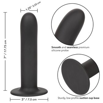 Calexotics - Boundless Smooth - Gladde Strap-on Anaal Plug met Zuignap - Siliconen - Maat L - Zwart