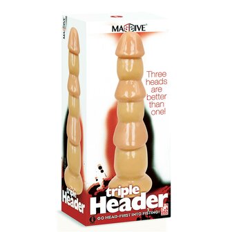 Icon - Triple Header - Dildo - 30,5 x 7,6 cm - Lichte Huidskleur