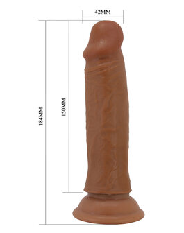 Pretty Love - Quentin - Realistische Sliding Skin Dildo - 18,4 cm - Bruin