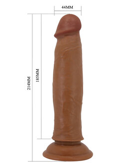 Pretty Love - Keon - Realistische Sliding Skin Dildo - 21,4 cm - Bruine Huidskleur