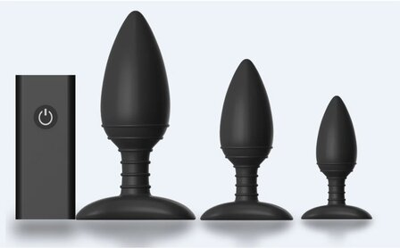 Nexus - Ace - Vibrerende Buttplug - Siliconen - Zwart - Maat S