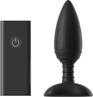 Nexus - Ace - Vibrerende Buttplug - Siliconen - Zwart - Maat S