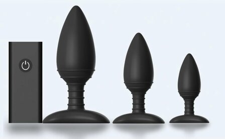 Nexus - Ace - Vibrerende Buttplug - Siliconen - Zwart - Maat M